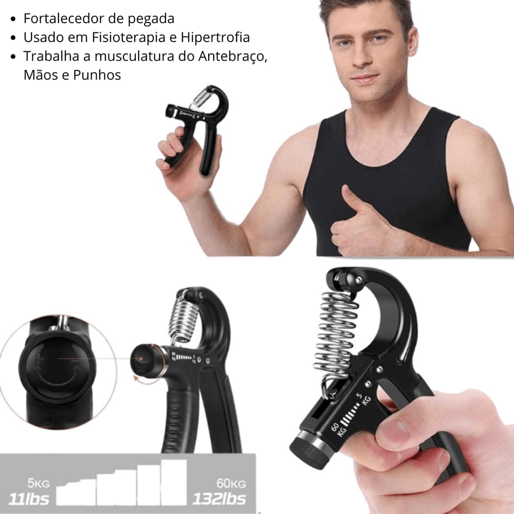 Hand Grip Mola Com Ajuste 5kg A 60kg Fisioterapia