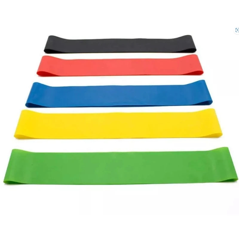 Kit 5 Faixas elásticas Thera Mini Band Fisioterapia