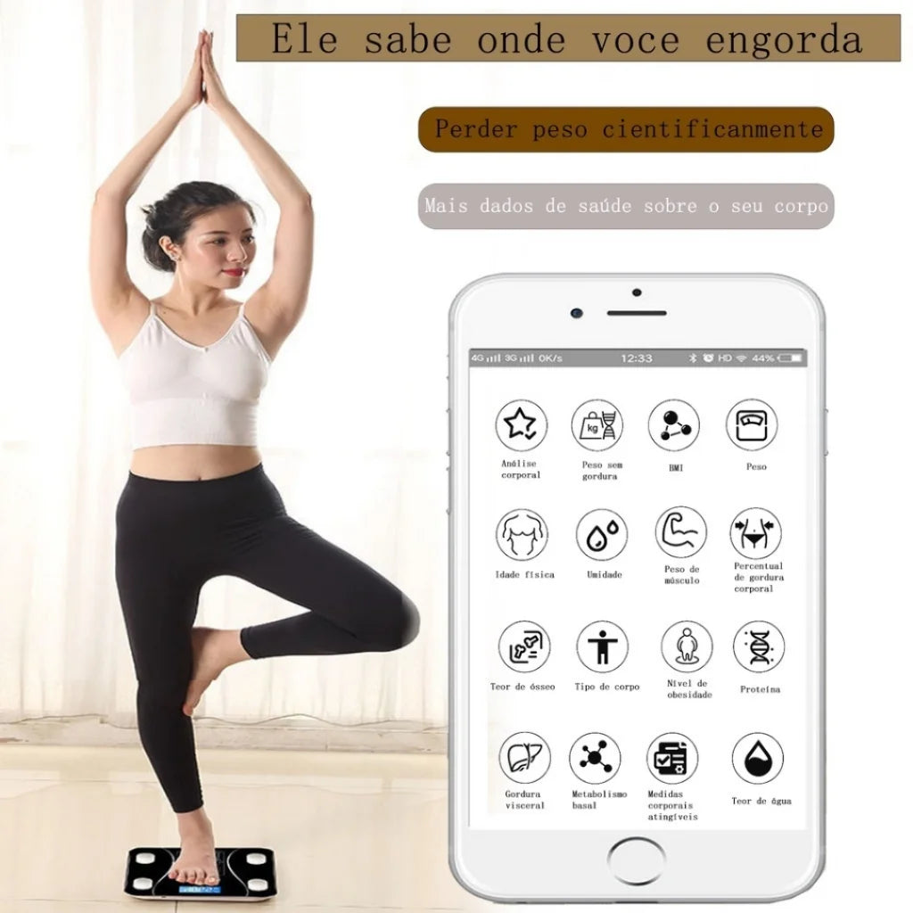 Balança Bioimpedancia Digital Bluetooth