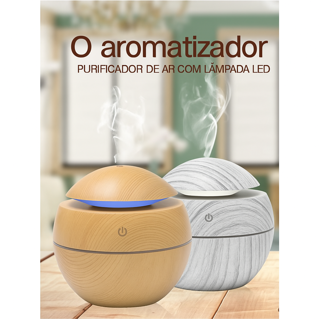 Umidificador e Aromatizador Ultrassônico USB Mini