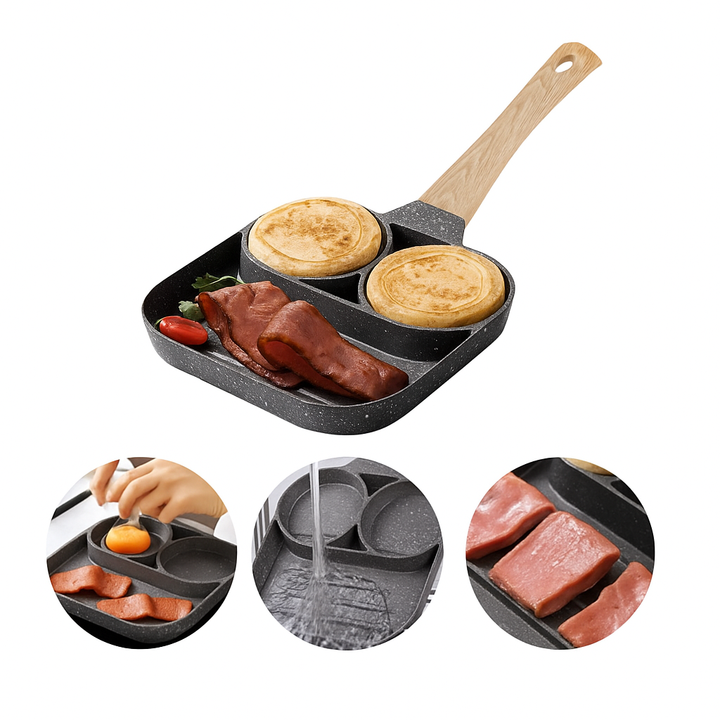 Frigideira Antiaderente com 3 Divisórias